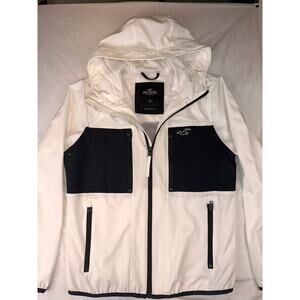 Hollister Men's XS Epic Flex Colorblock Windbreaker Jacket - Black/White